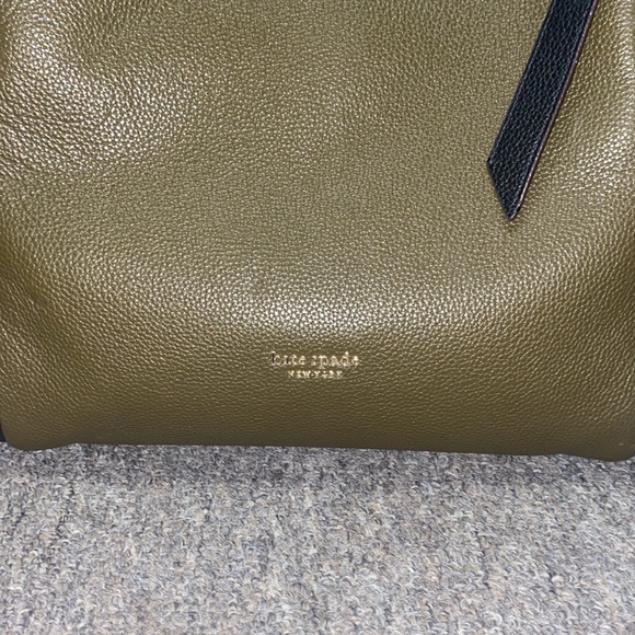 Kate Spade COLOR BLOCK LEATHER Green and Black Shoulder Bag PERFECT - Picture 2 of 7